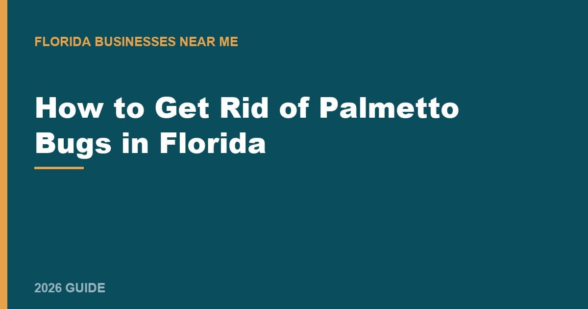 How to Get Rid of Palmetto Bugs in Florida