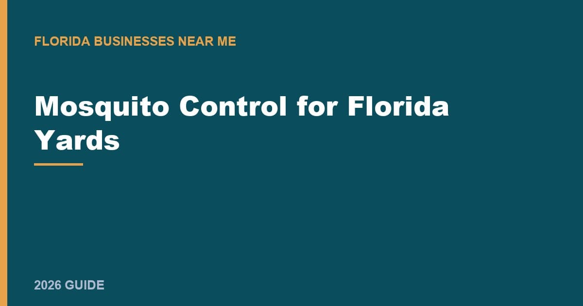 Mosquito Control for Florida Yards