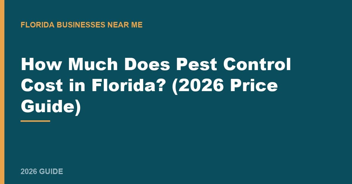 How Much Does Pest Control Cost in Florida? (2026 Price Guide)