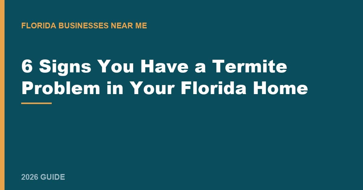 6 Signs You Have a Termite Problem in Your Florida Home