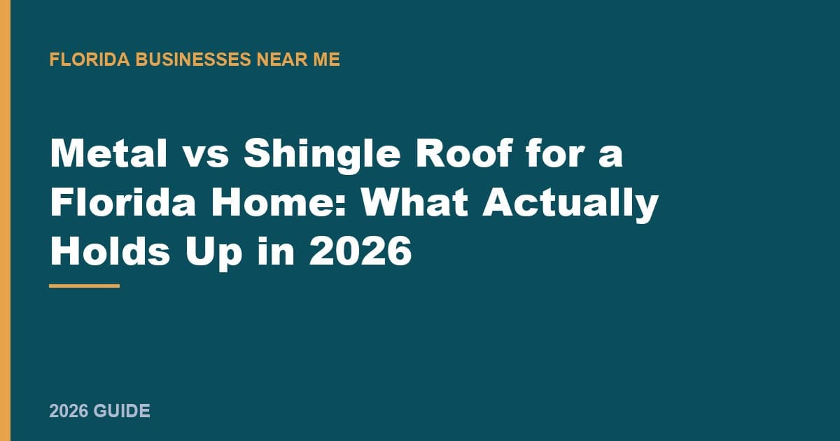 Metal vs Shingle Roof for a Florida Home: What Actually Holds Up in 2026